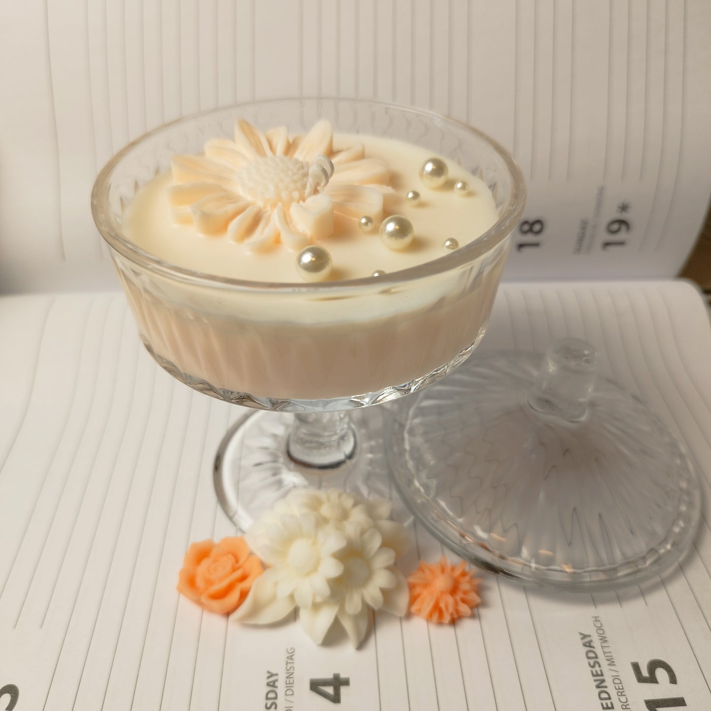 Romantische Handgemaakte Kaarsen oranje