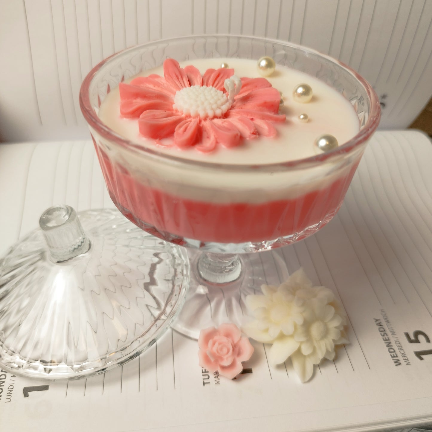 Romantische Handgemaakte Kaarsen roze w