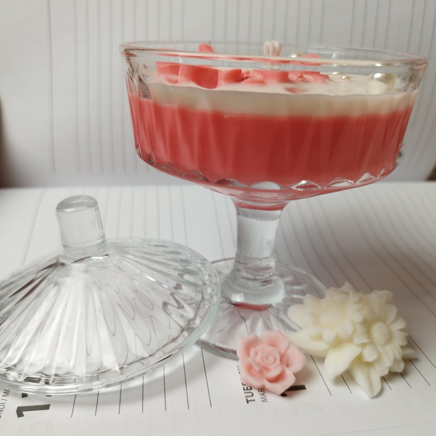 Romantische Handgemaakte Kaarsen roze w